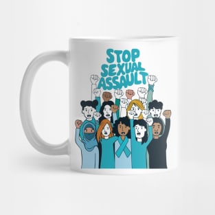 Sexual Assault Awareness Tshirt, Teal Ribbon Support Squad Sexual Assault awareness, Stop Sexual assault Mug